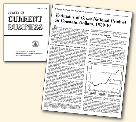 Cover and pages from the January 1951 Survey of Current Business