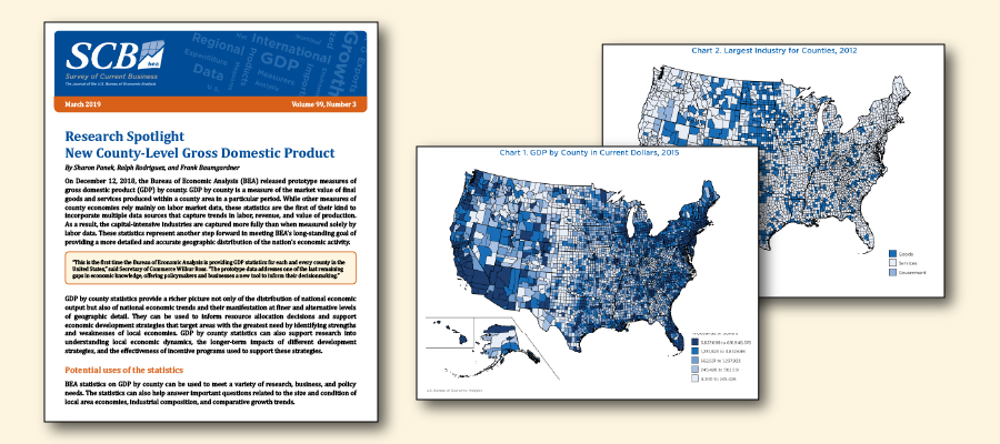 Image of pages from Research Spotlight: New County-Level Gross Domestic Product.